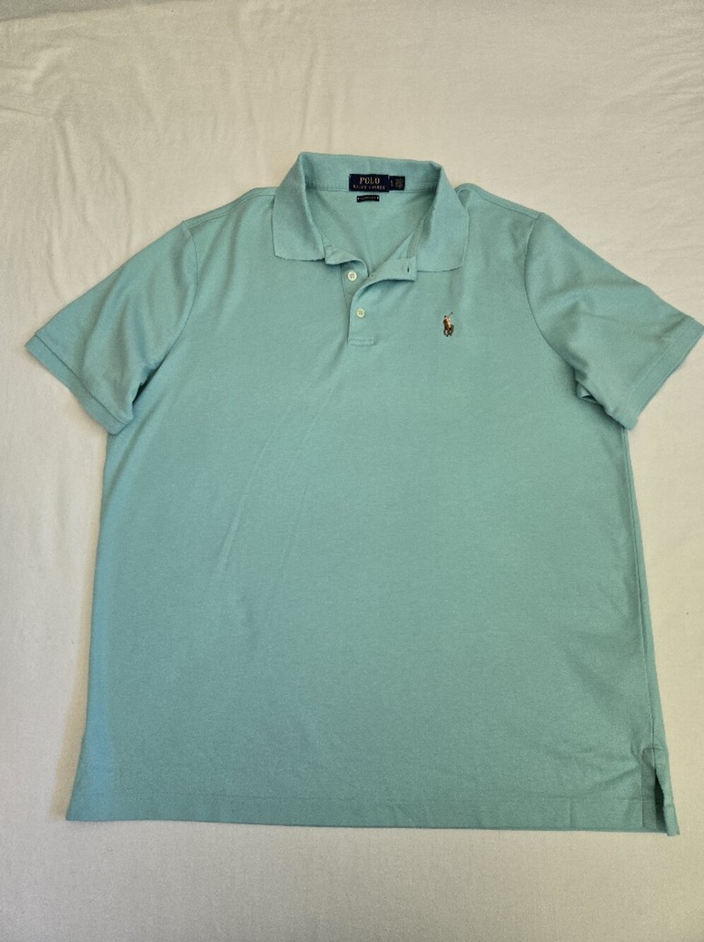 Polo Ralph Lauren Men's Polo Shirt Aqua Green Size L Classic Fit